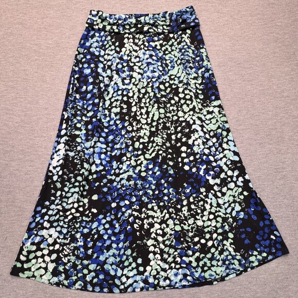 NY Collection Womens Multicolor Abstract A Line Maxi Skirt Pull On Size Medium - Picture 5 of 14